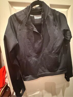 PINK Victoria's Secret Black Cowl Quarter-Zip Sweater